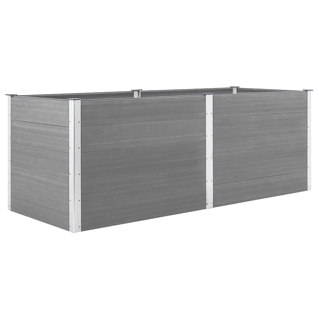 Letto Rialzato da Giardino 250x100x91 cm in WPC Grigio