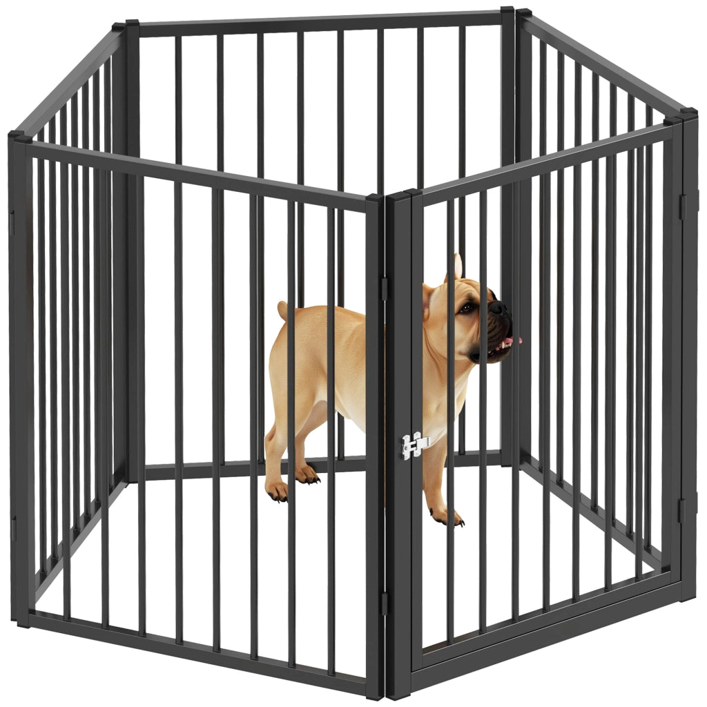 Recinto per cani ¨C Minimal ¨C 5 pannelli, nero, pieghevole