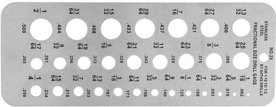 Misuratore di Diametro dei Fori in Acciaio Inossidabile - Indice Bitmeter - Misura Diametro dei Filo e dei Fori - Misurazioni Precise - Disegno di Osservazione - Duraturo - Calibro per Trapano