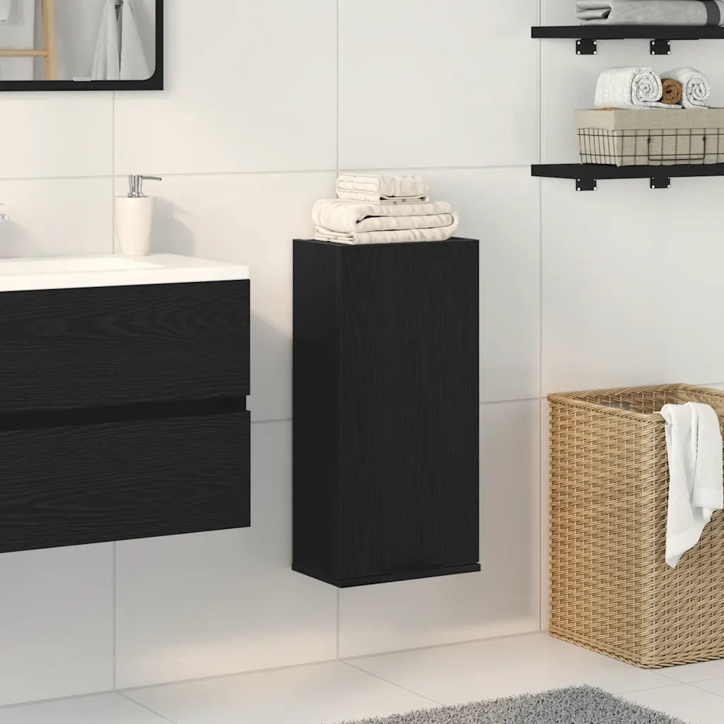 Mobiletto da parete in rovere nero 32x20x67 cm in legno ingegnerizzato 862095