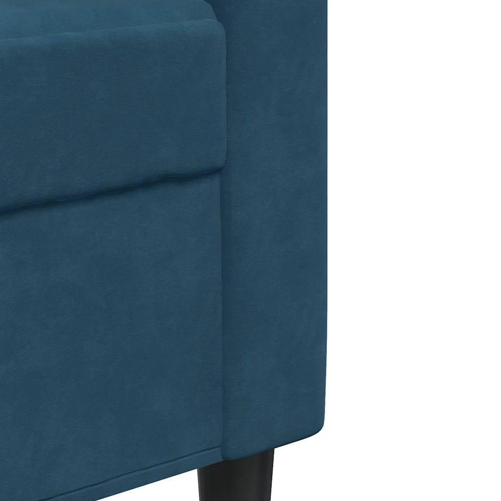 Set di Divani 3 pz con Cuscini e Rinforzi Blu in Velluto 3278380