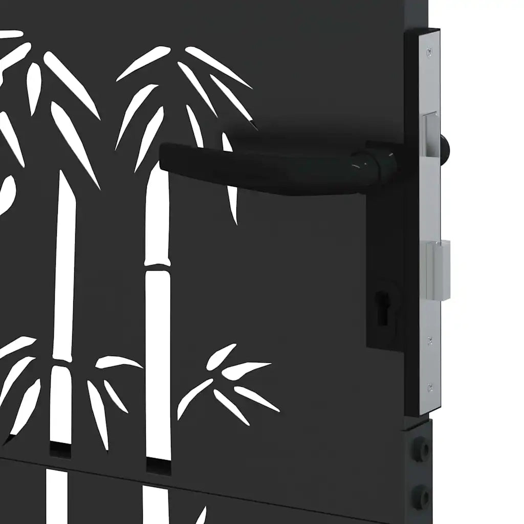 Cancello da giardino con blocco Nero 110 x 205 cm 42015898