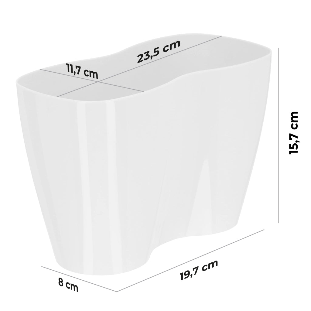 Vaso da fiori KADAX, Vaso da fiori, Vaso da fiori in plastica, Orchidea, 23 cm, Bianco