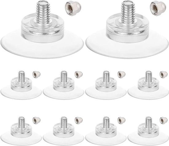 Zuignap 12 Stuks - Zuignap Sterile - Translucido - Supporto Zuignap - Accessori per Lampada Capo Stoffa Piastra Acrilica - Adatto a Tutti Tipi di Vetri Parabrezza - 32 mm di Diametro