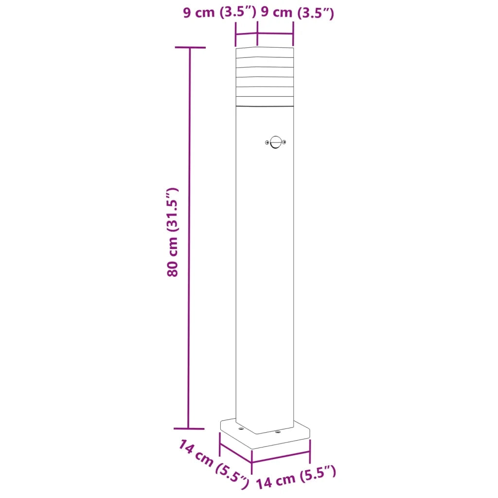 Lampade Terra per Esterni con Sensori 3pz Nere 80cm Alluminio 4006402
