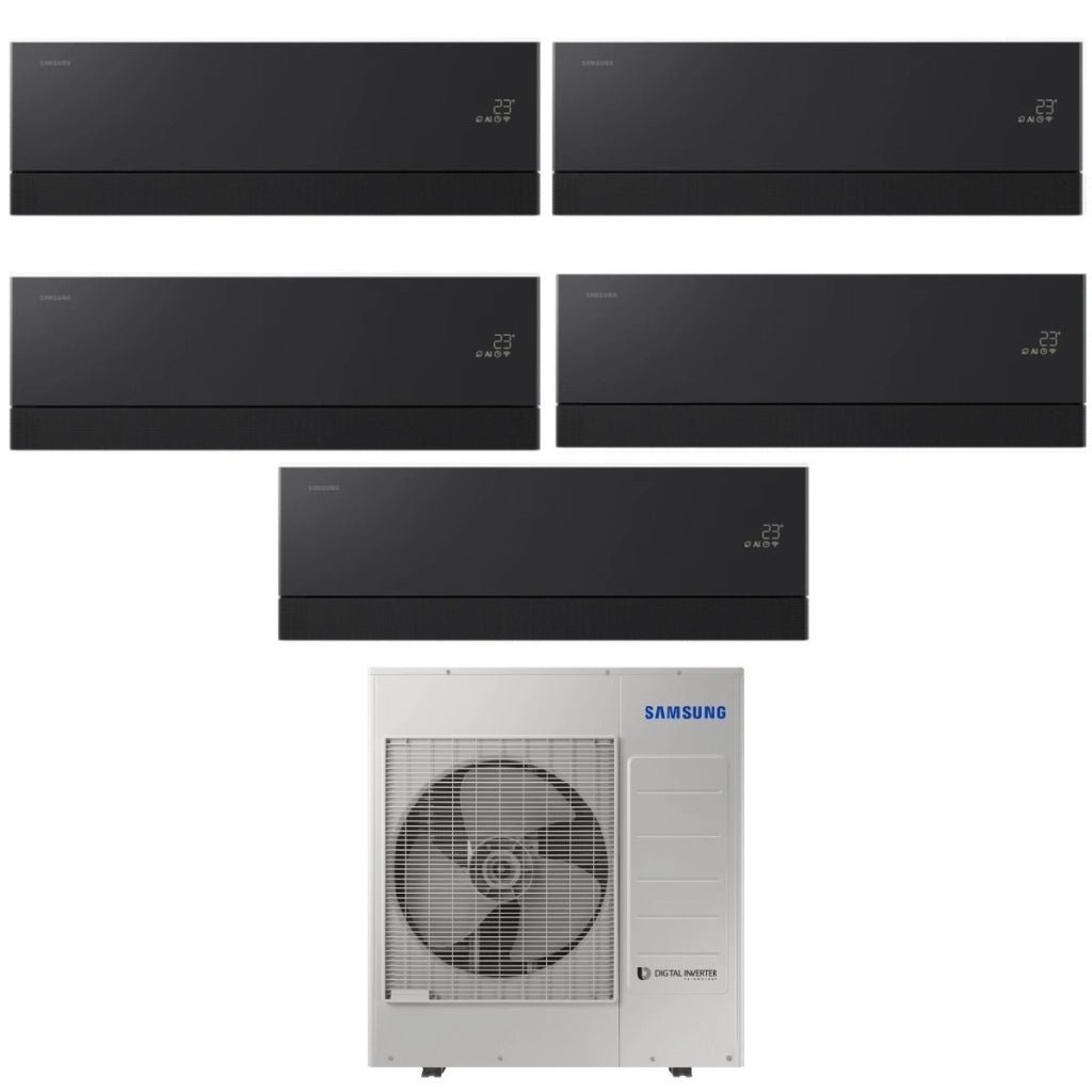 Condizionatore Penta Split Samsung WindFree Première Black 9+9+12+12+12 con AJ100TXJ5KG R-32 Wi-Fi Integrato