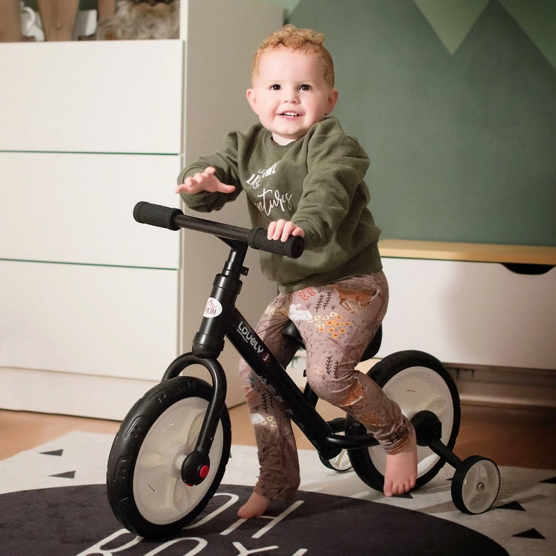 Bicicletta senza pedali per bambini dai 2 ai 5 anni, con rotelle, pedali, sella regolabile in altezza, bicicletta giocattolo senza pedali per i pi¨´