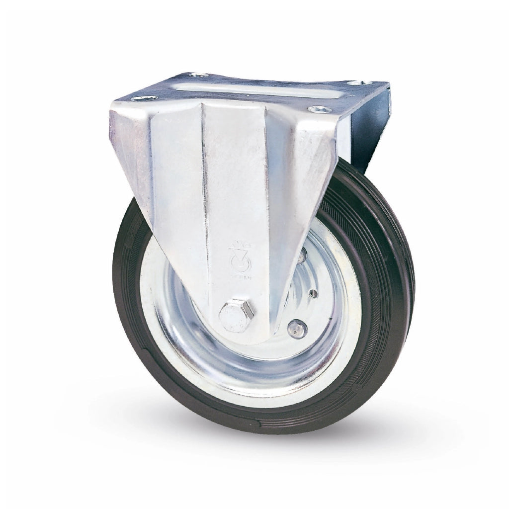 Avo RUOTA FISSA PER CARRELLI art.80A mm.200-piastra mm.100x85