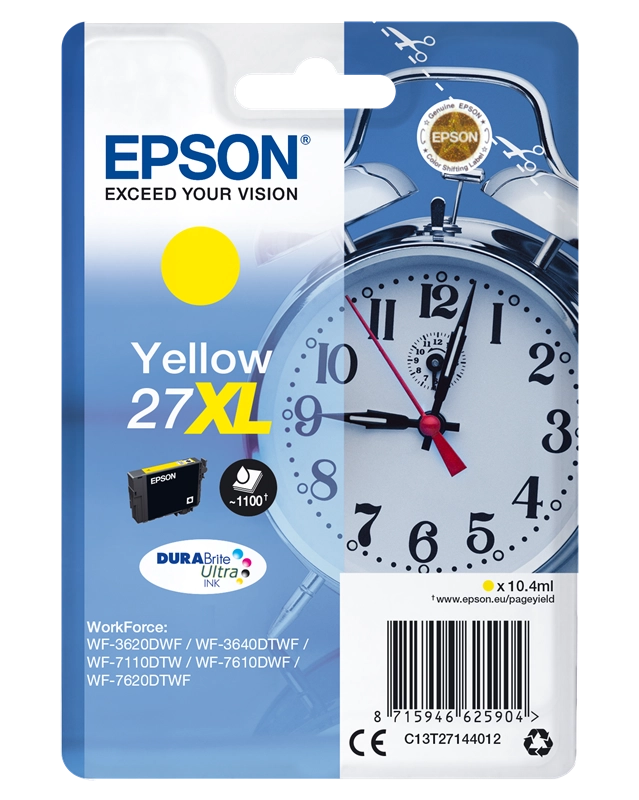 Epson Alarm clock Cartuccia Sveglia Giallo Inchiostri DURABrite Ultra 27XL
