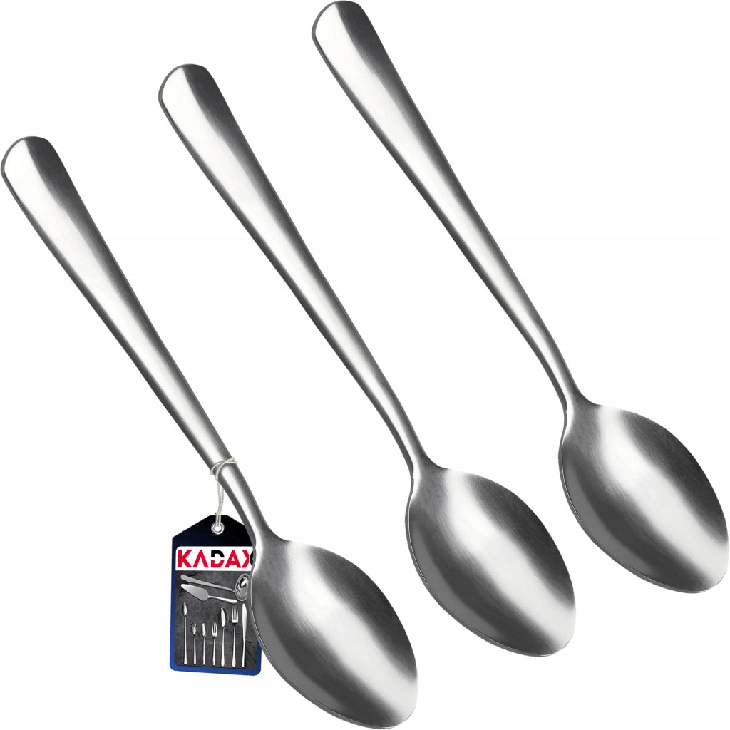 Set di 3 cucchiaini da tè/caffè KADAX in acciaio inossidabile color argento.