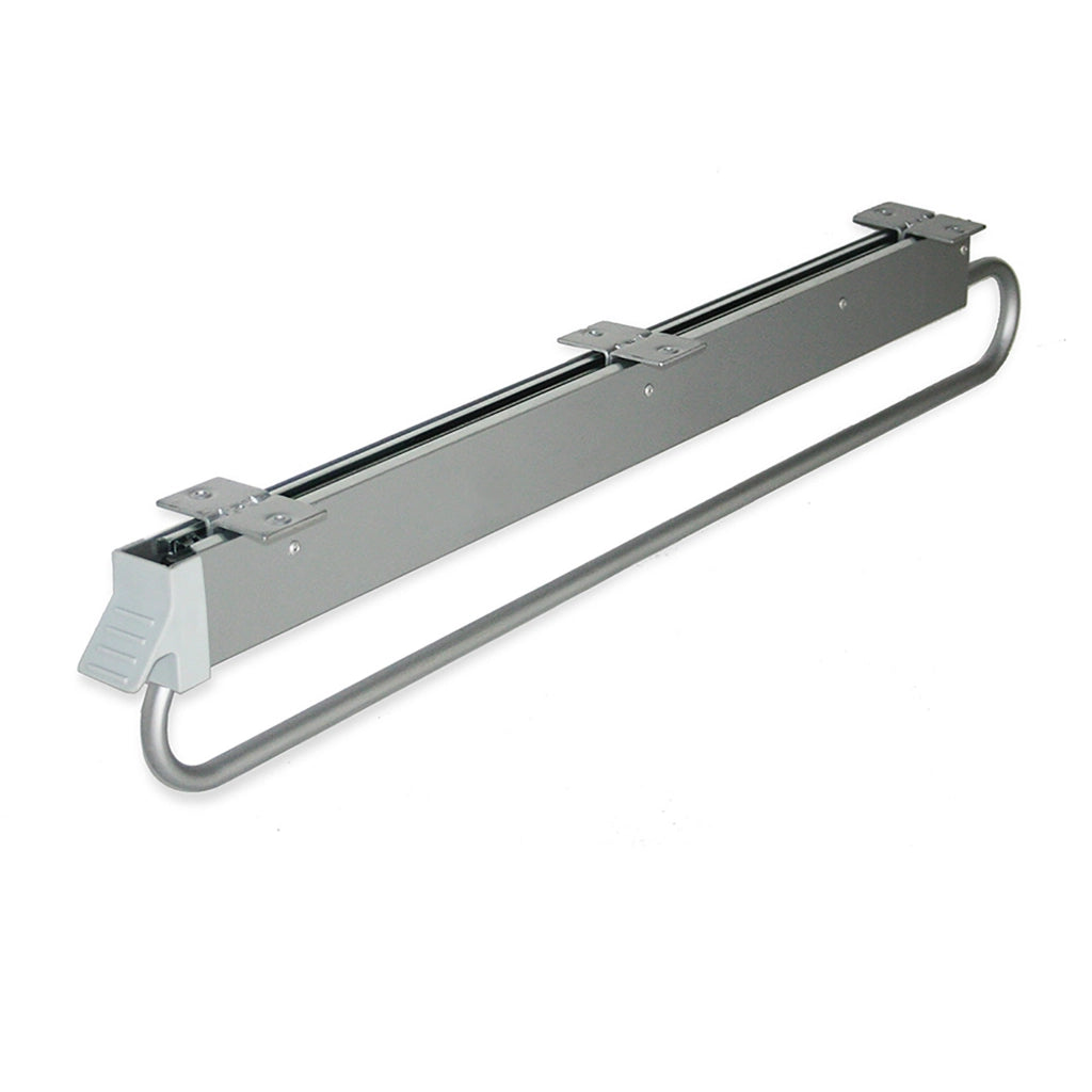 Appendiabiti Estraibile per Armadio 80 cm in Acciaio e Plastica Emuca Grigio Metallizzato