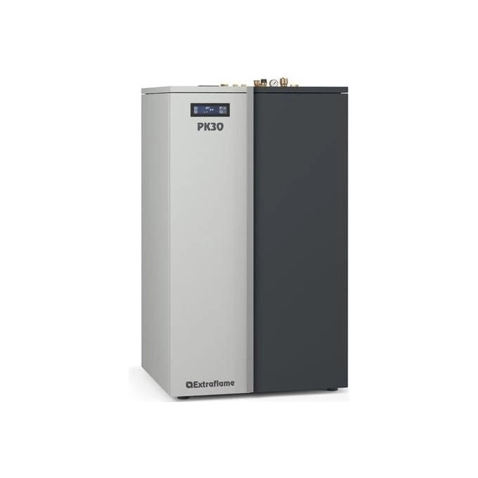 Extraflame PK30 Caldaia a Pellet 30 kW Serbatoio 75 Kg Wi-Fi Display Black Mask (89.2x139.8x74.5 cm) colore Bianco