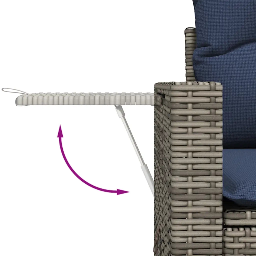 Set Divani da Giardino 9 pz con Cuscini Grigio in Polyrattan 3220620