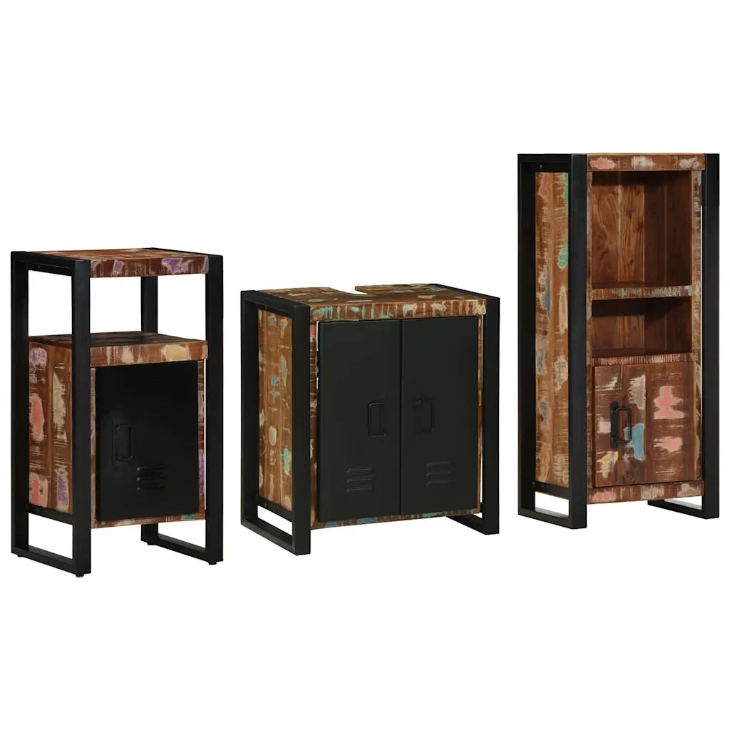 Set di mobili per il bagno 3 pcs Legno Recuperato Massello 3305613