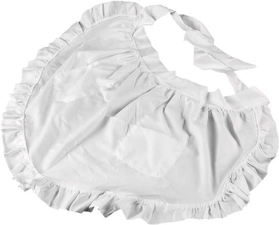 Schort per donne - Schort con pieghe - Schort con cinturino - Schort in stile vittoriano - Adatto per cucina, ristorante, caffè - Schort per donne con 2 tasche.
