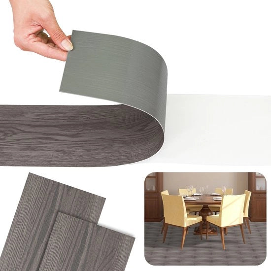 Pavimento in PVC - Pavimenti in PVC - Pavimento in vinile - Pavimenti in vinile - Naturale - 91,5 x 15,2 cm x 1,5 mm - Spessore 1,5 mm - 28 piastrelle - Stile Notte Eichen