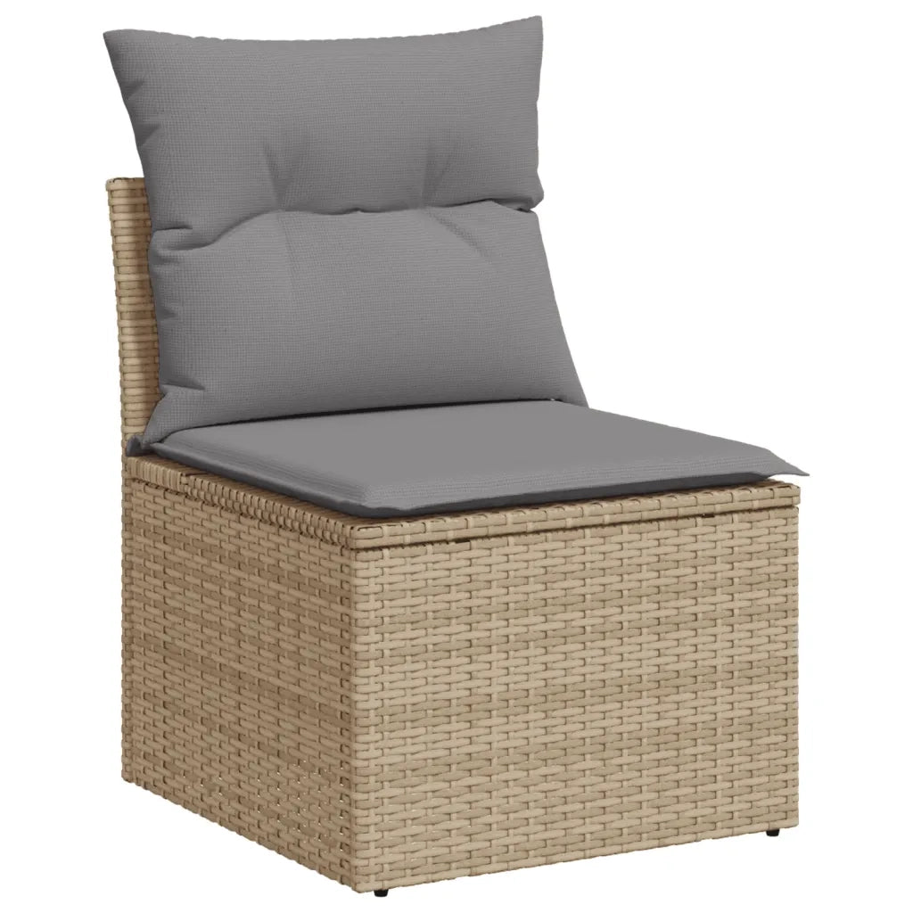 Set Divano da Giardino 5 pz con Cuscini Beige Misto Polyrattan 3255926