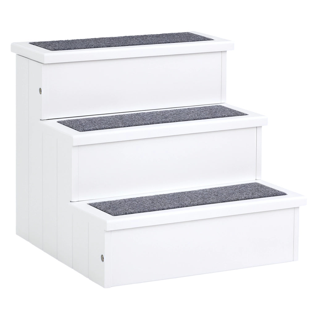 Scaletta per Animali 3 Gradini 38cm ¨C Xylo ¨C Bianco per Cane Gatto Accesso Letto Divano