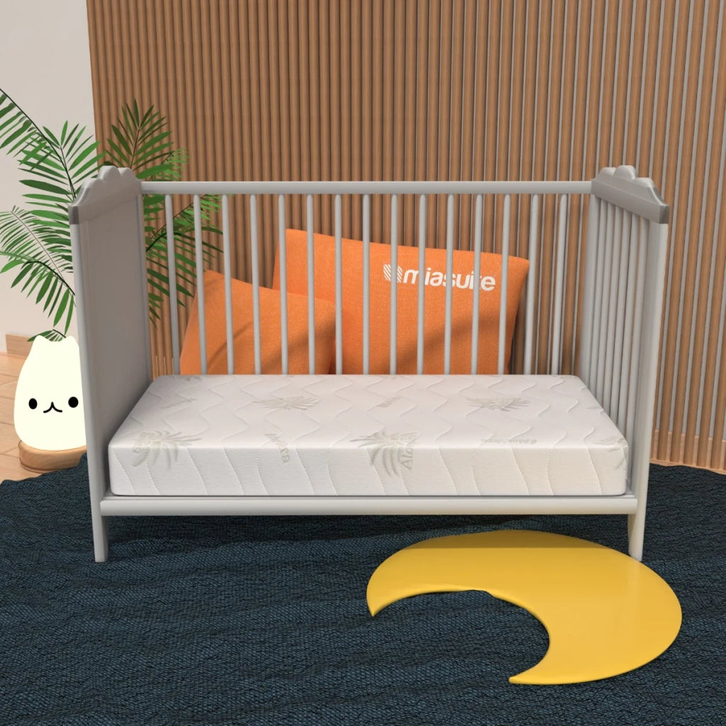 Materasso per Culla 65x130, alto 10 cm - Waterfoam, Sfoderabile, Rivestimento Aloe Vera | Lupin Baby