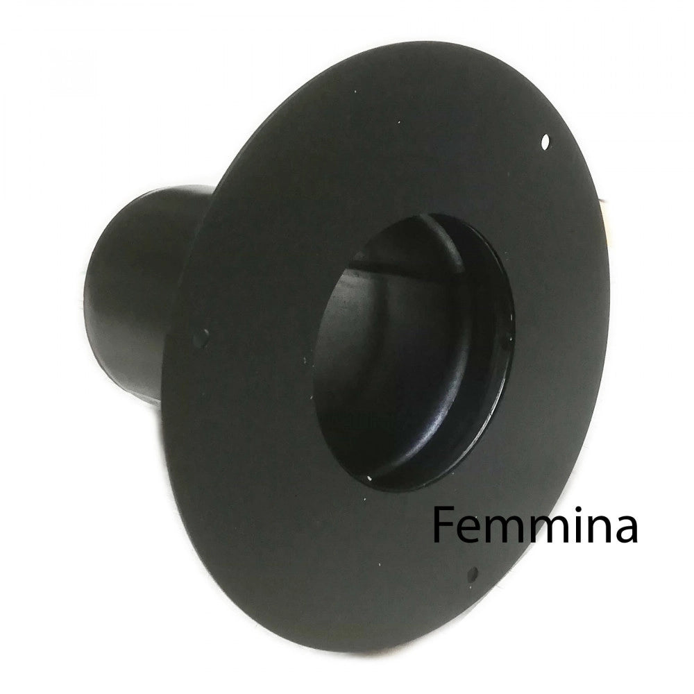 Rosone unico nero pellet da 80mm universale ( 80/180mm )
