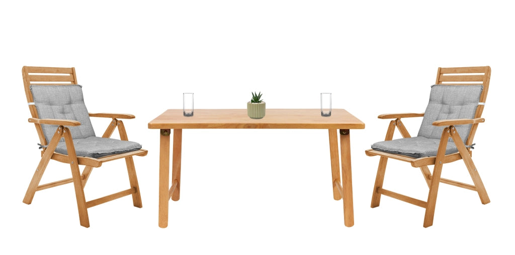 Set Cuscini Sedia Con Schienale Imbottiti Con Laccetti Banda Elastica 40 x 80 Cm Grigio - 6 Pezzi