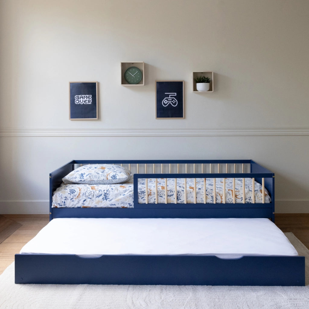 Letto a scomparsa per bambino 190x90cm blu scuro ADAM