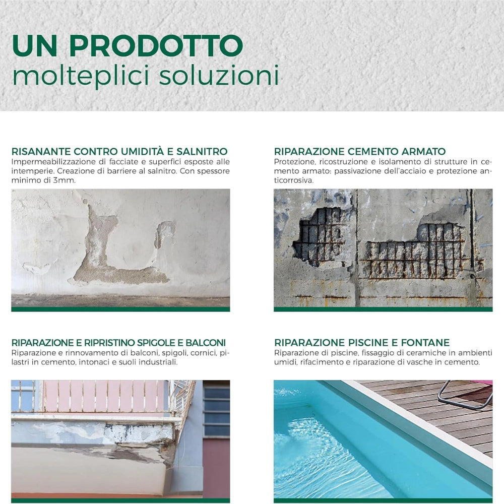 Aguaplast operlite stucco impermeabile risanante in polvere *** formato 5 kg, confezione 1