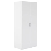Armadietto Multiuso Con 2 Ante Battenti Mobile Salvaspazio Design Moderno Con Vano Barra Appendiabiti E Ripiani Per Camera Da Letto Ingresso Lavanderia 77.6 X 49.52 X 175.4 Cm Bianco