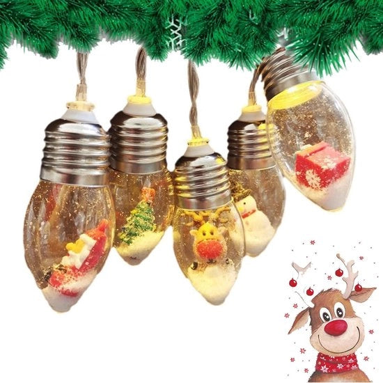 Decorazione di Natale Vintage, Filo di Luce a Led, Illuminazione di Albero di Natale, Decorazioni di Natale Interno e Esterno, Filo di Luce per Albero di Natale di Garland Festa (2 metri 10 luci, B)
