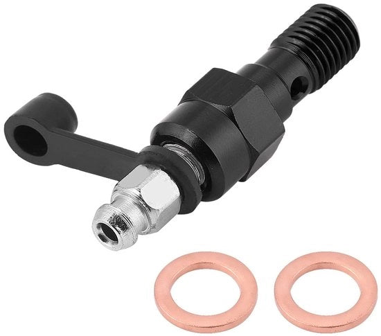 Cilindro freno universale per motocicletta - M10x1.0mm - Ontluchtingsschroef - Zwart - Alta qualità - Adatto per motocicli - ...