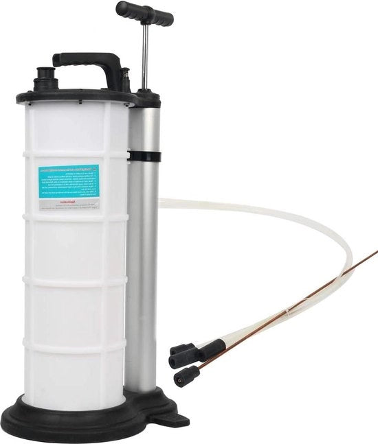 Contenitore per liquidi Pomp di aspirazione liquidi a mano - 3 tubi - lampada di ricircolo - 9 litri - pomp di aspirazione liquidi