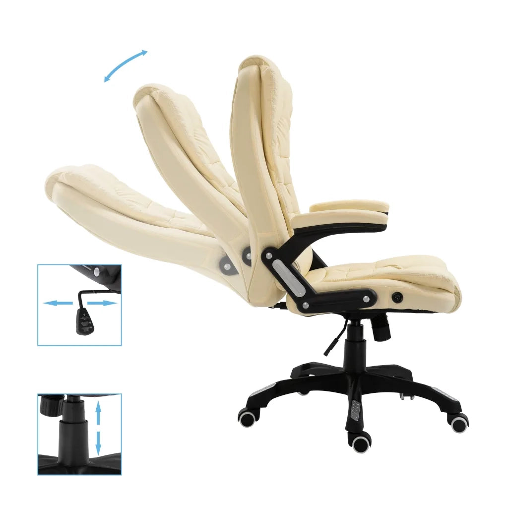Sedia da Ufficio | Sedia da Gaming Crema in Similpelle