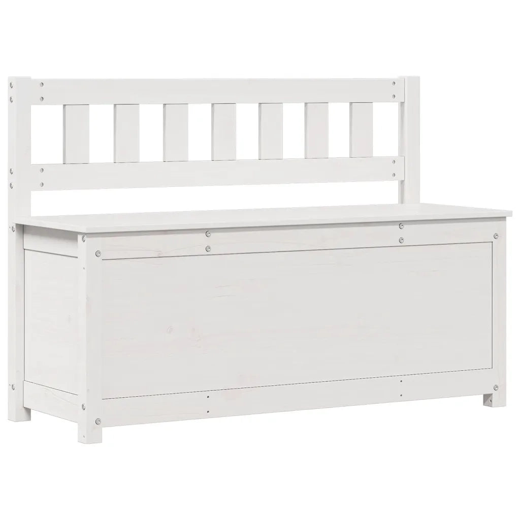 Panca Bianca 110x41x76,5 cm in Legno Massello di Pino 823555