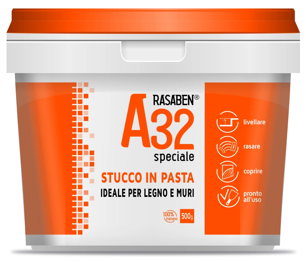 Rasaben STUCCO IN PASTA PER LEGNO E MURI A32 SPECIALE kg. 0,500 24.00 pz