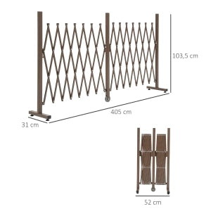 Cancelletto a soffietto estensibile per giardino, terrazzo e balcone, marrone scuro, H103,5 cm