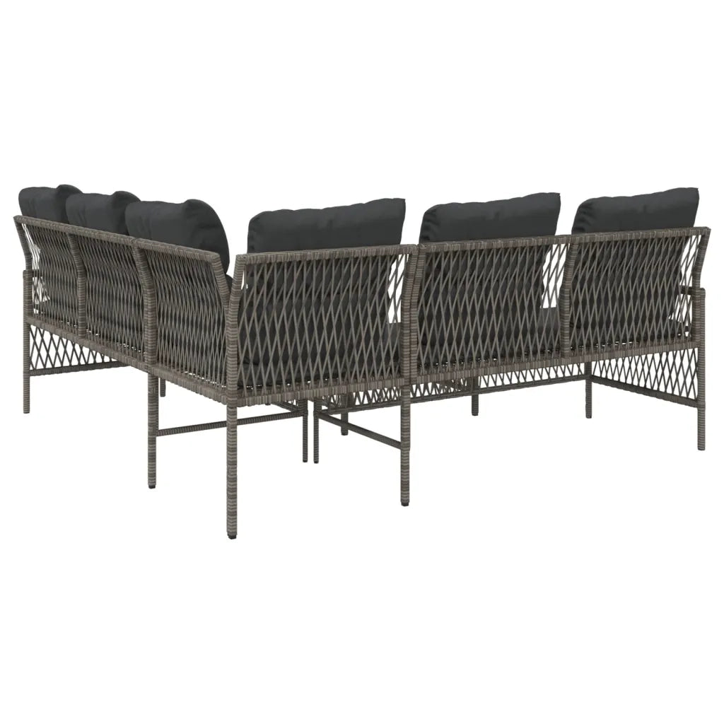 Set Divano da Giardino 2 pz con Cuscini Grigio in Polyrattan 368734