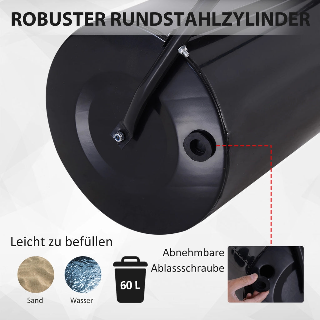 RULLO DA PRATO con manico a U, Ø40 cm, 60 L, metallo nero