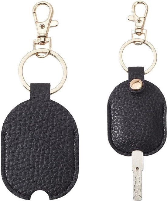 Portachiavi 2 pezzi Portachiavi Copriportachiavi Marrone PU Pelle Quadrata - Portachiavi con Anello d'Oro - Adatto per Fodero di Portachiavi - Portachiavi Copriportachiavi - Portachiavi per Chiavi Rotte