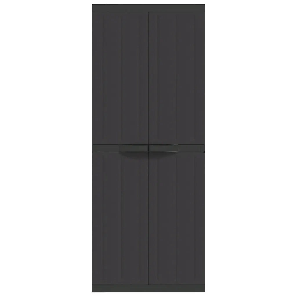 Armadio da Esterno Nero 65x37x165 cm in PP 364206