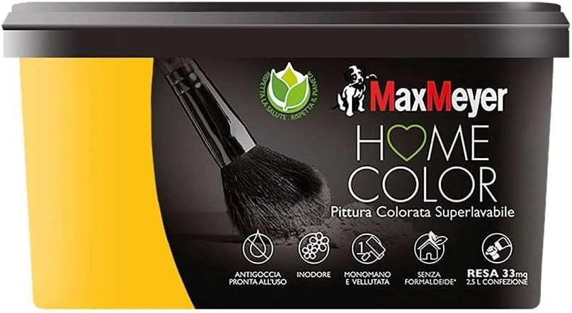 Idropittura Colorata Superlavabile per Interni HomeColor, Colore Soleado, 2.5L