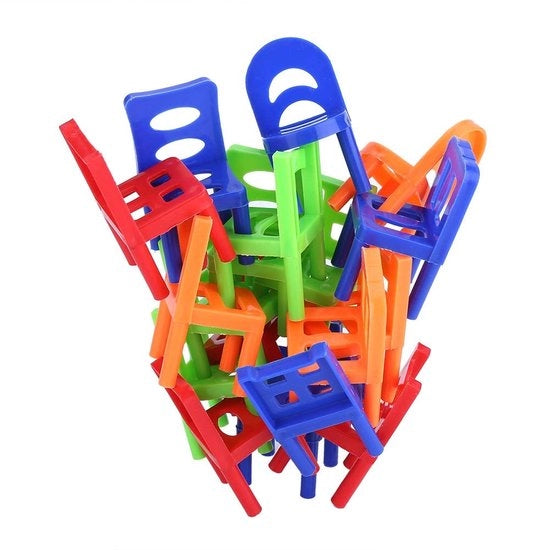 Set di Sedie Stacking Miniature, 18 pezzi - Gioco di Equilibrio Educativo per Bambini, Divertimento Educativo per Famiglie e Tavoli da Gioco