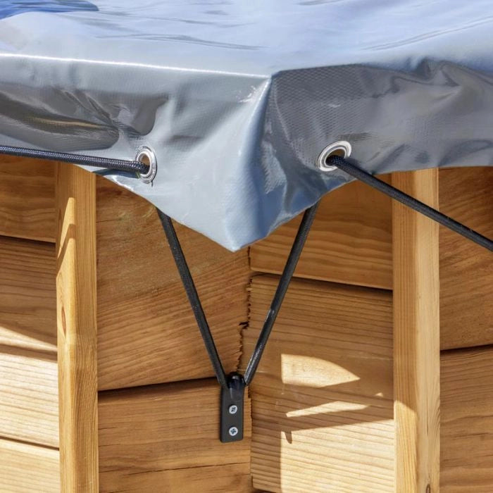 Copertura Invernale in PVC 580 gr/m² per piscine in legno Gre - Copertura Invernale In Pvc 580 Gr/m² Per Piscine In Legno Gre  Copertura Invernale 8,92 X 4,95 M Per Piscina Ottagonale Allungata In Legno Gre 8,52 X Dimensione piscina: 6.72 x 4.72 m